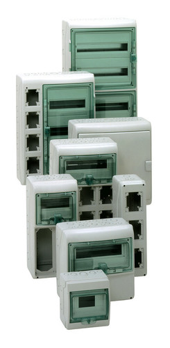 Распределительный шкаф Schneider Electric KAEDRA, 18 мод., IP65, навесной, пластик, зеленая дверь
