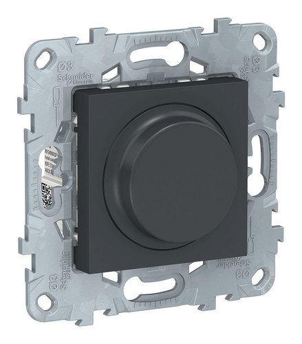 Светорегулятор поворотно-нажимной Schneider Electric UNICA NEW Wiser, 200 Вт, LED 7-100ВА, антрацит