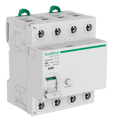Systeme Electric Systeme9 Выключатель дифференциального тока (ВДТ) 40A 4P 100мА Тип-A-S 400В