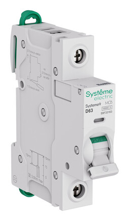 Автоматический выключатель Systeme9, 1полюс, 63А, D, 10 кА